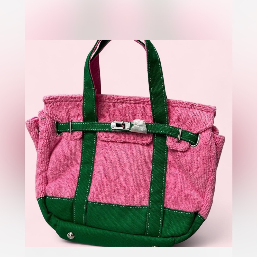 Viral New Release Pink and Green Boatkin Inspired Small Tote Bag